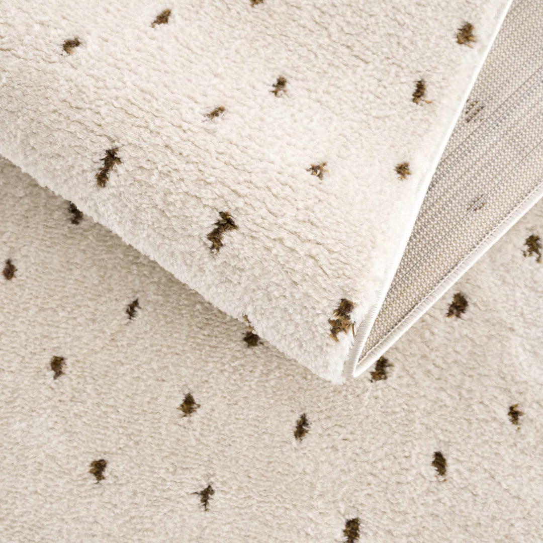 Julie Ivory And Brown Contemporary Style Area Rug - The Rug Decor