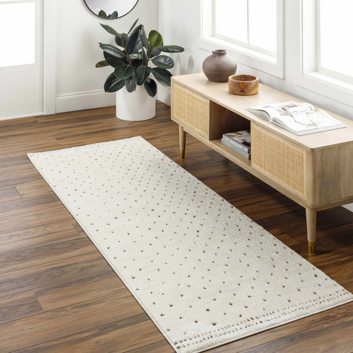 Julie Ivory And Brown Contemporary Style Area Rug - The Rug Decor