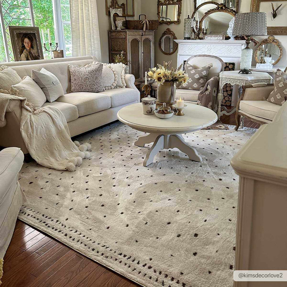 Julie Ivory And Brown Contemporary Style Area Rug - The Rug Decor