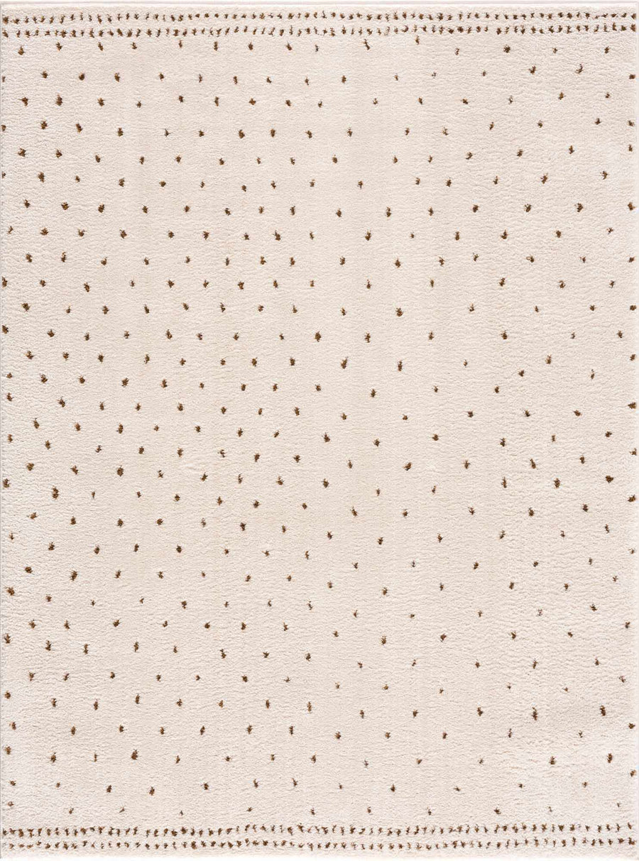 Julie Ivory And Brown Contemporary Style Area Rug - The Rug Decor