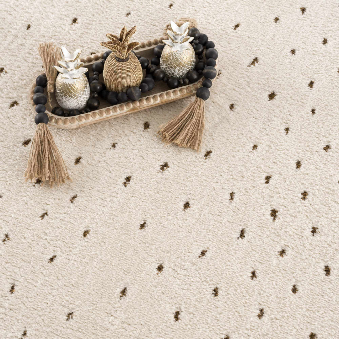 Julie Ivory And Brown Contemporary Style Area Rug - The Rug Decor
