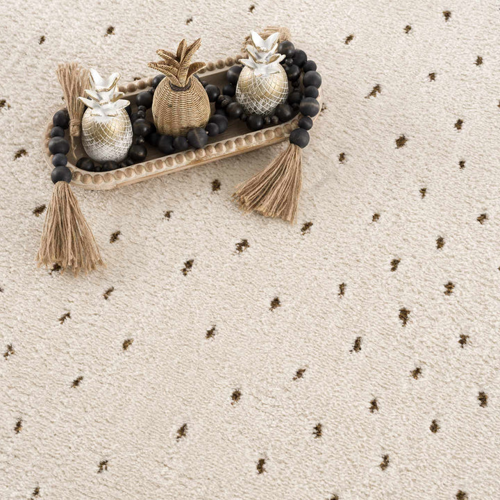 Julie Ivory And Brown Contemporary Style Area Rug - The Rug Decor