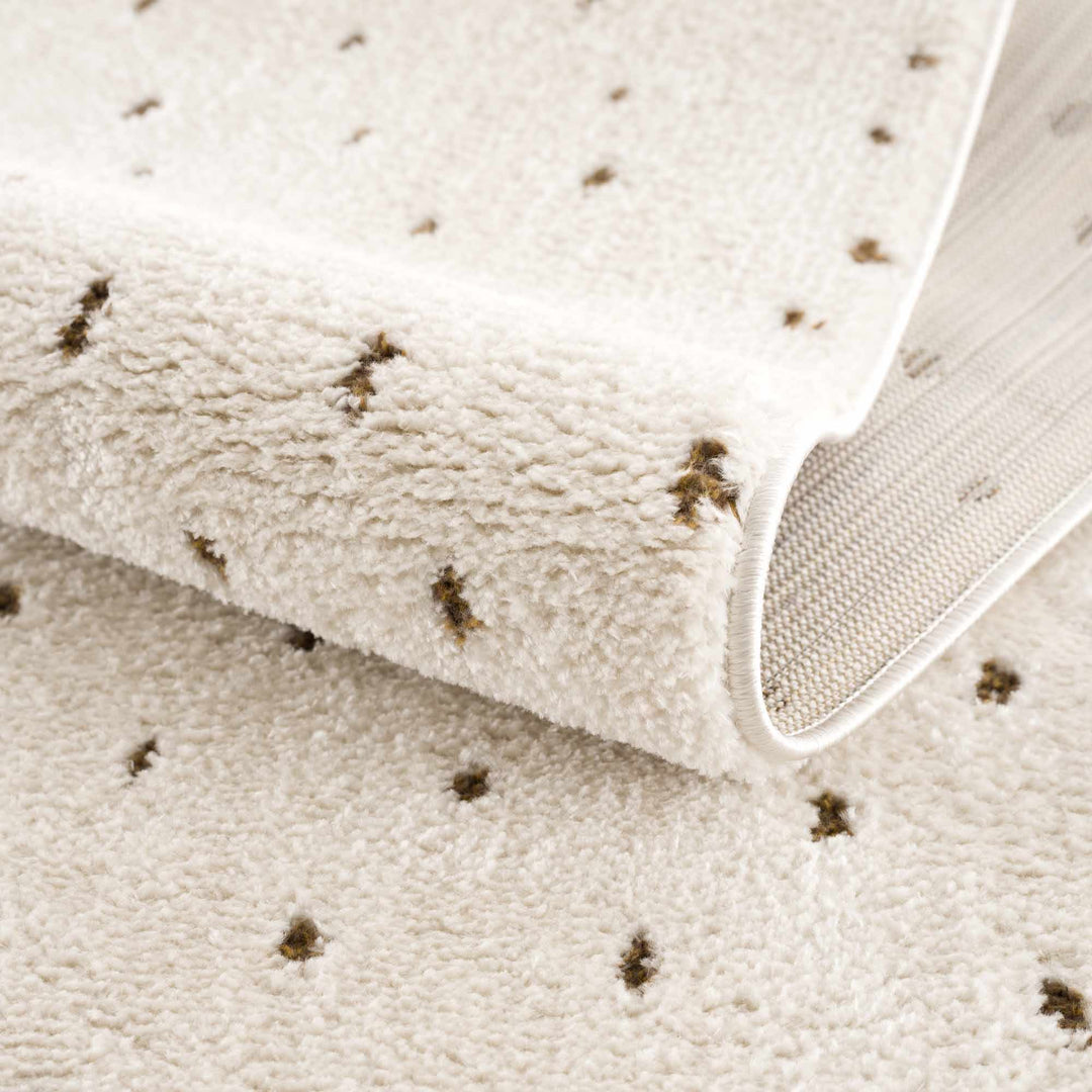 Julie Ivory And Brown Contemporary Style Area Rug - The Rug Decor