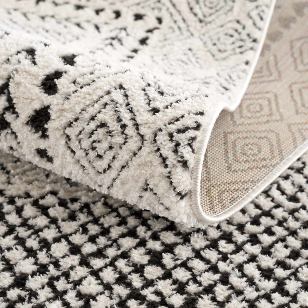 Julio Contemporary Style Black And Ivory Rug - The Rug Decor