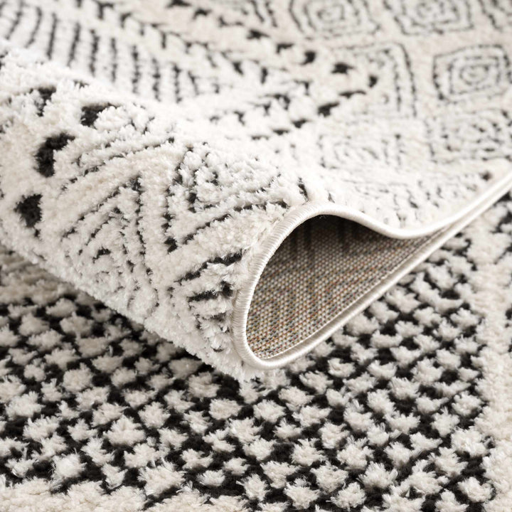 Julio Contemporary Style Black And Ivory Rug - The Rug Decor