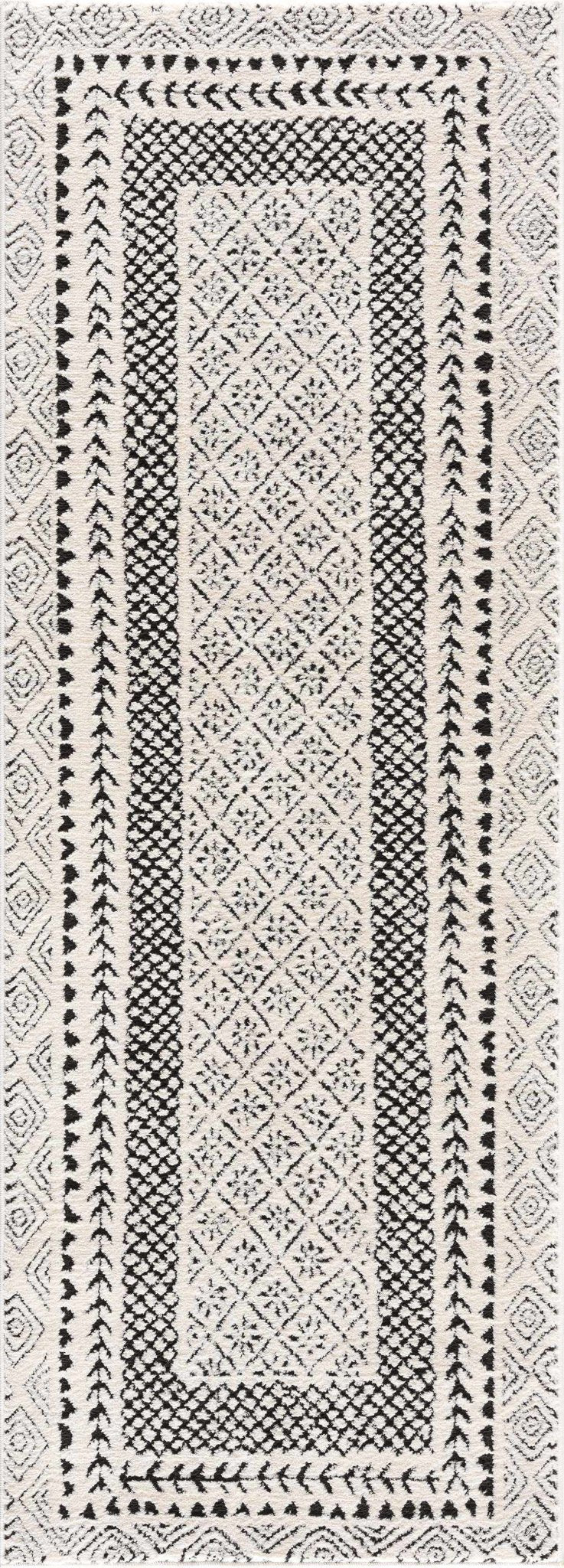 Julio Contemporary Style Black And Ivory Rug - The Rug Decor