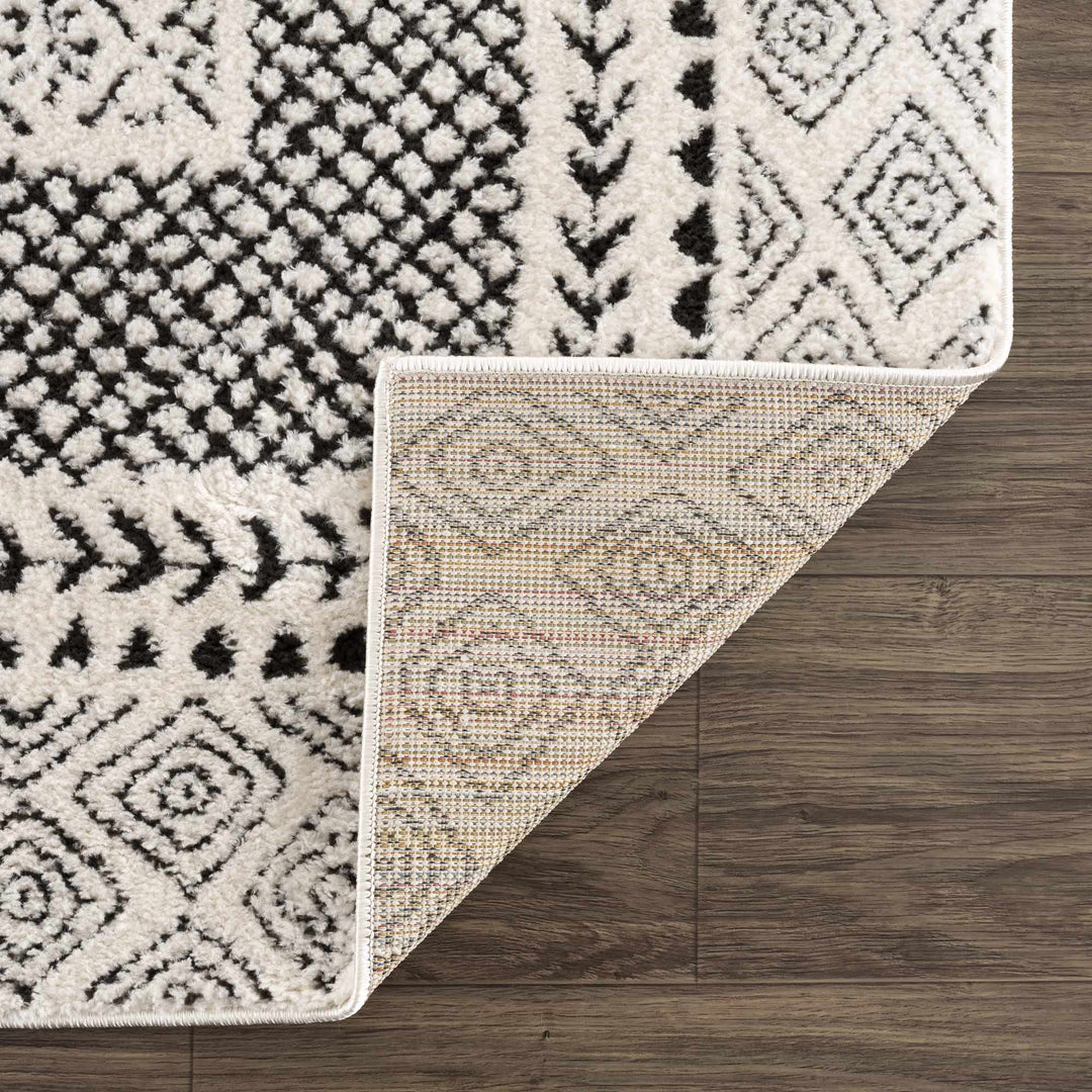 Julio Contemporary Style Black And Ivory Rug - The Rug Decor