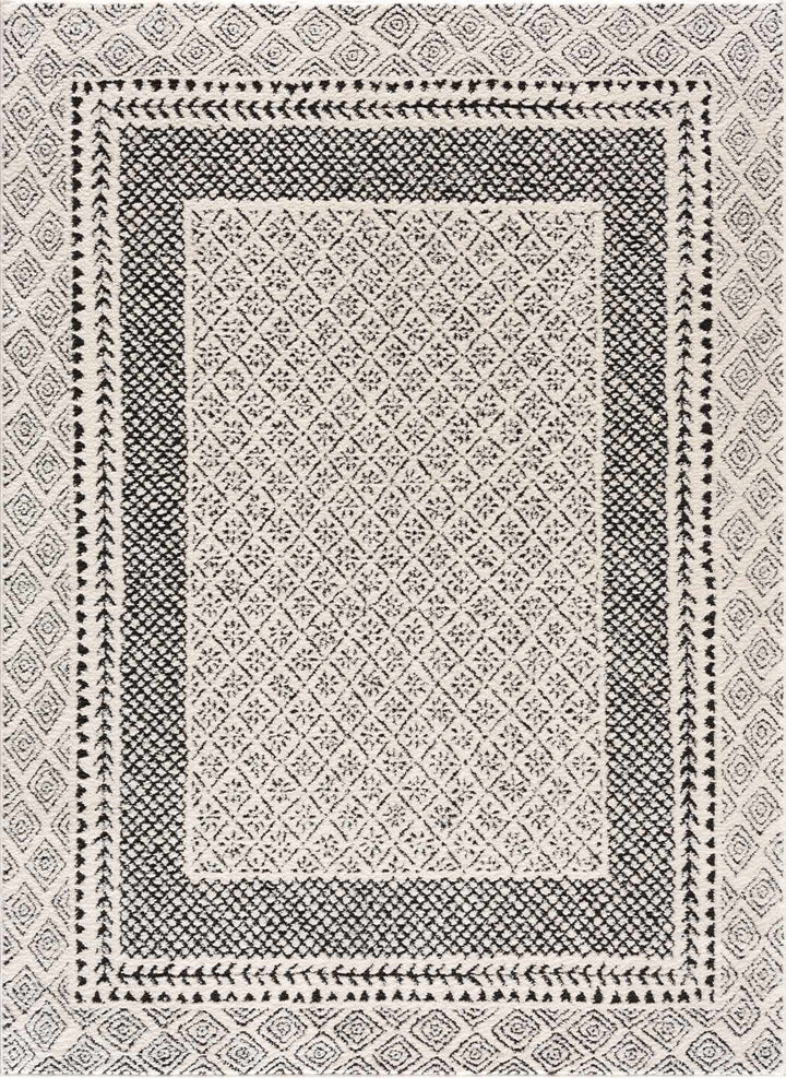 Julio Contemporary Style Black And Ivory Rug - The Rug Decor