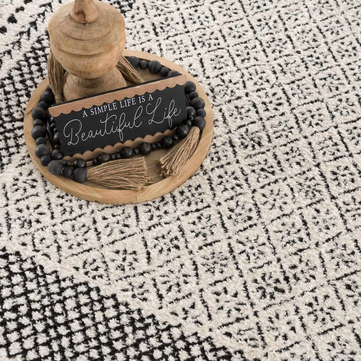 Julio Contemporary Style Black And Ivory Rug - The Rug Decor