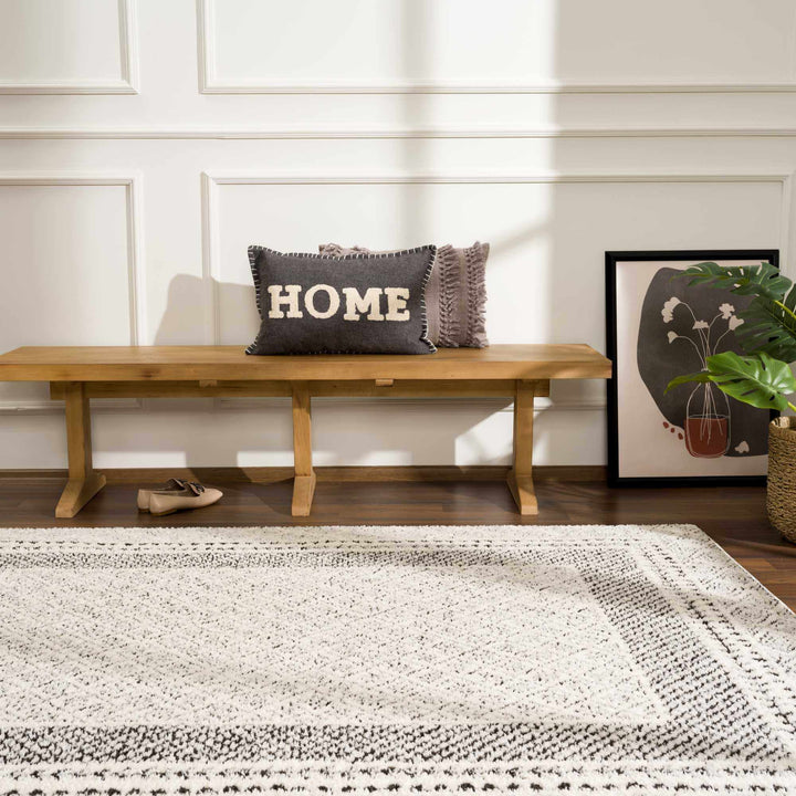 Julio Contemporary Style Black And Ivory Rug - The Rug Decor