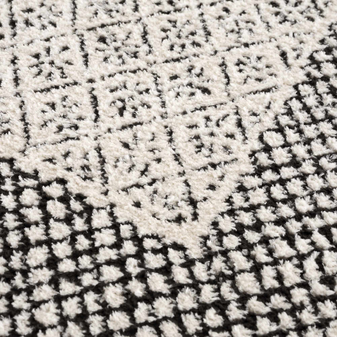 Julio Contemporary Style Black And Ivory Rug - The Rug Decor