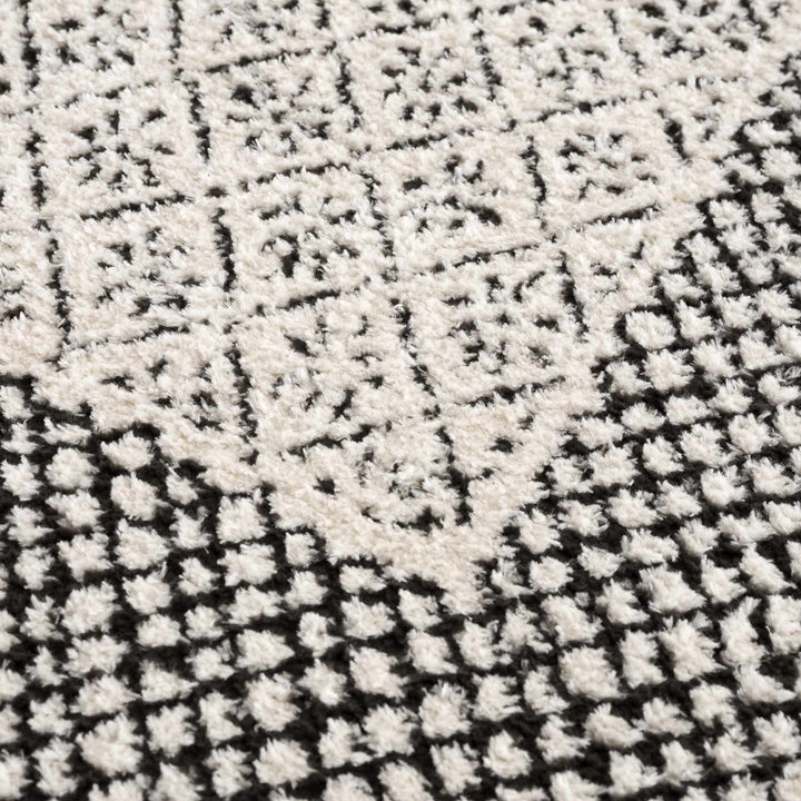 Julio Contemporary Style Black And Ivory Rug - The Rug Decor