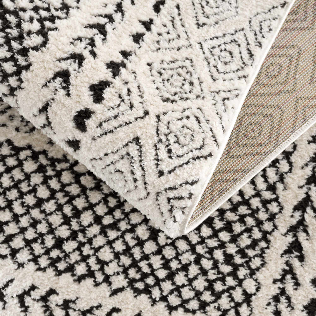 Julio Contemporary Style Black And Ivory Rug - The Rug Decor