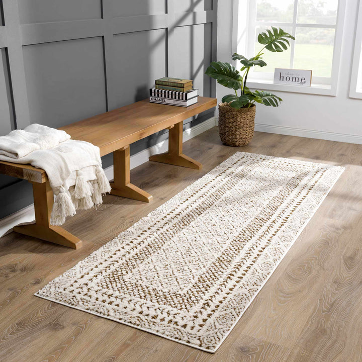 Julio Modern Geometrical Ivory And Brown Area Rug - The Rug Decor