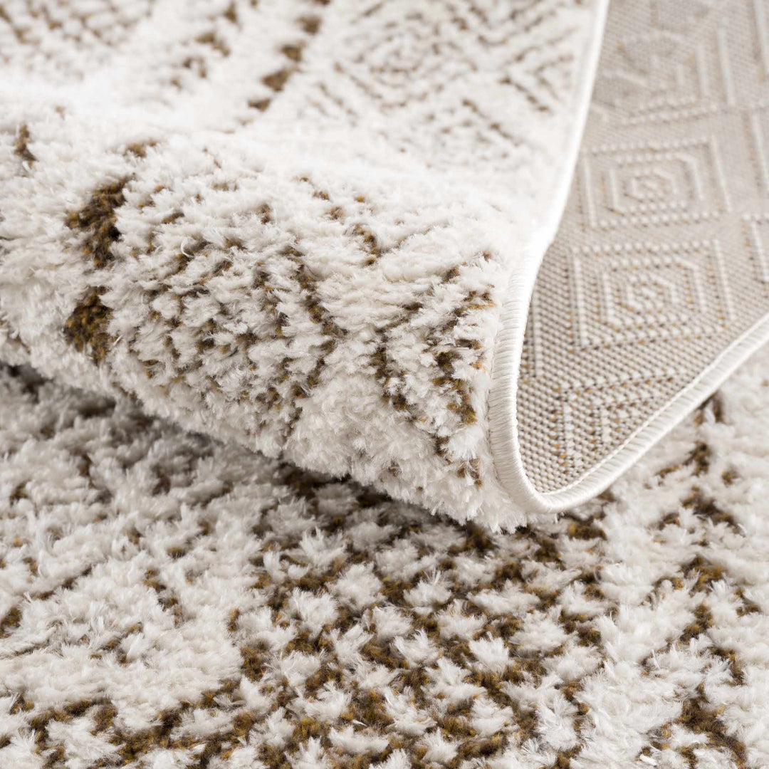 Julio Modern Geometrical Ivory And Brown Area Rug - The Rug Decor