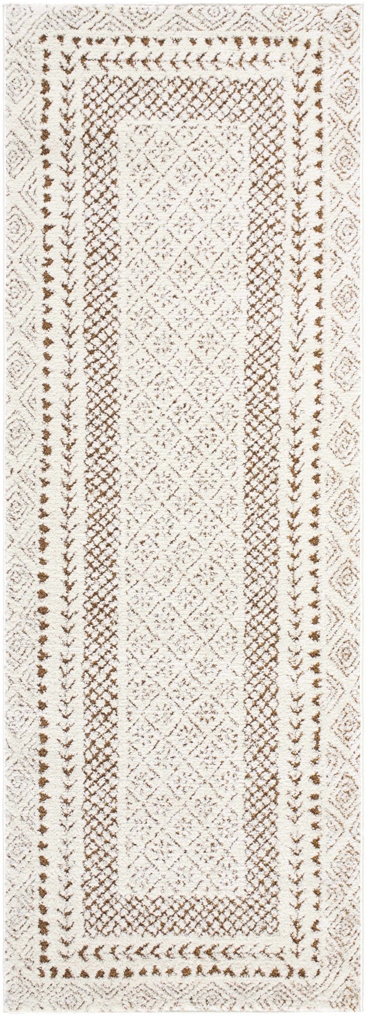 Julio Modern Geometrical Ivory And Brown Area Rug - The Rug Decor