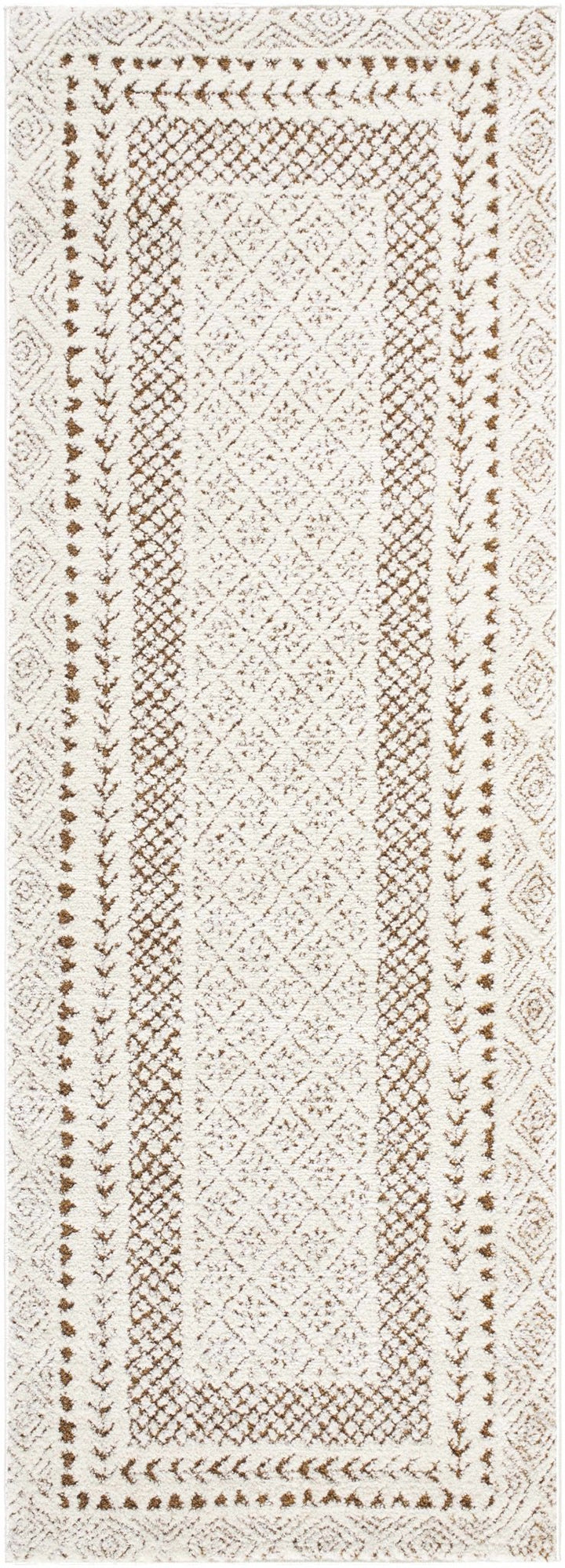 Julio Modern Geometrical Ivory And Brown Area Rug - The Rug Decor
