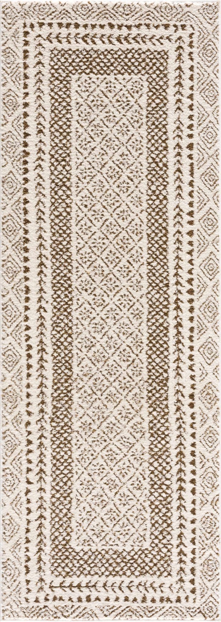 Julio Modern Geometrical Ivory And Brown Area Rug - The Rug Decor