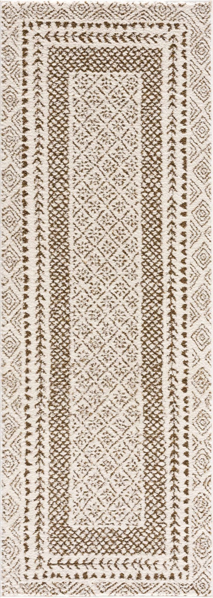 Julio Modern Geometrical Ivory And Brown Area Rug - The Rug Decor