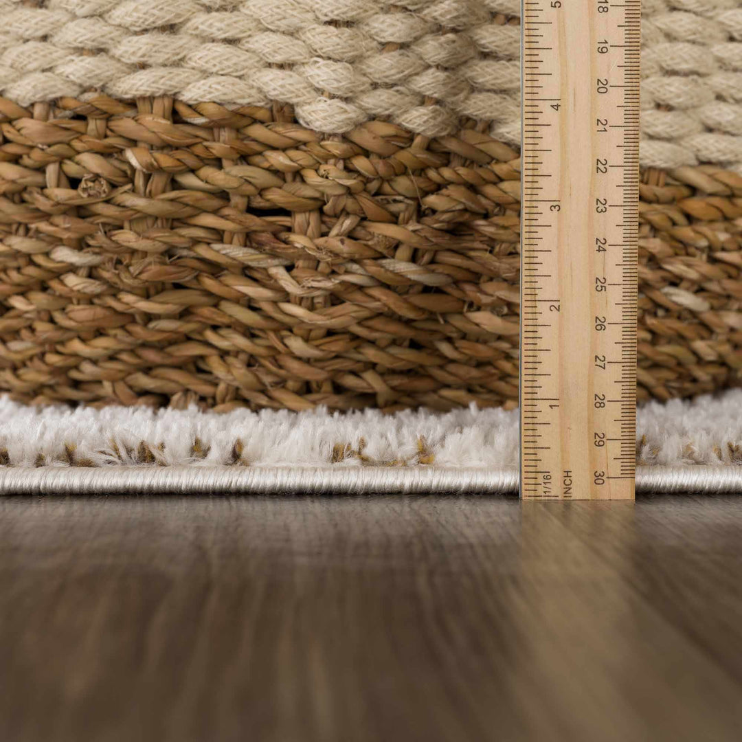 Julio Modern Geometrical Ivory And Brown Area Rug - The Rug Decor