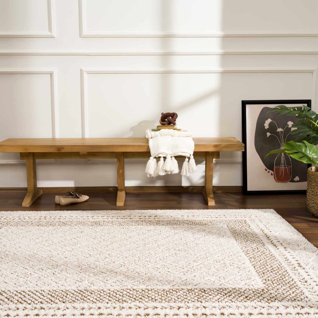 Julio Modern Geometrical Ivory And Brown Area Rug - The Rug Decor