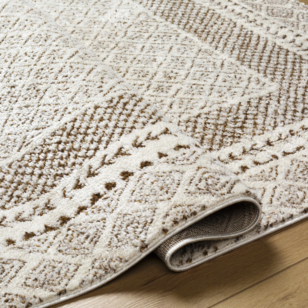 Julio Modern Geometrical Ivory And Brown Area Rug - The Rug Decor
