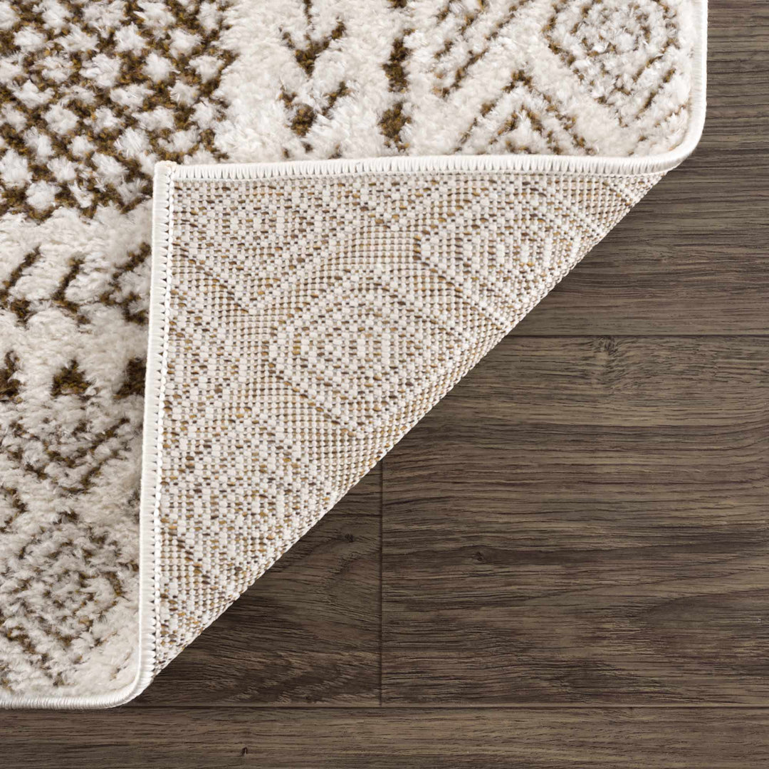 Julio Modern Geometrical Ivory And Brown Area Rug - The Rug Decor
