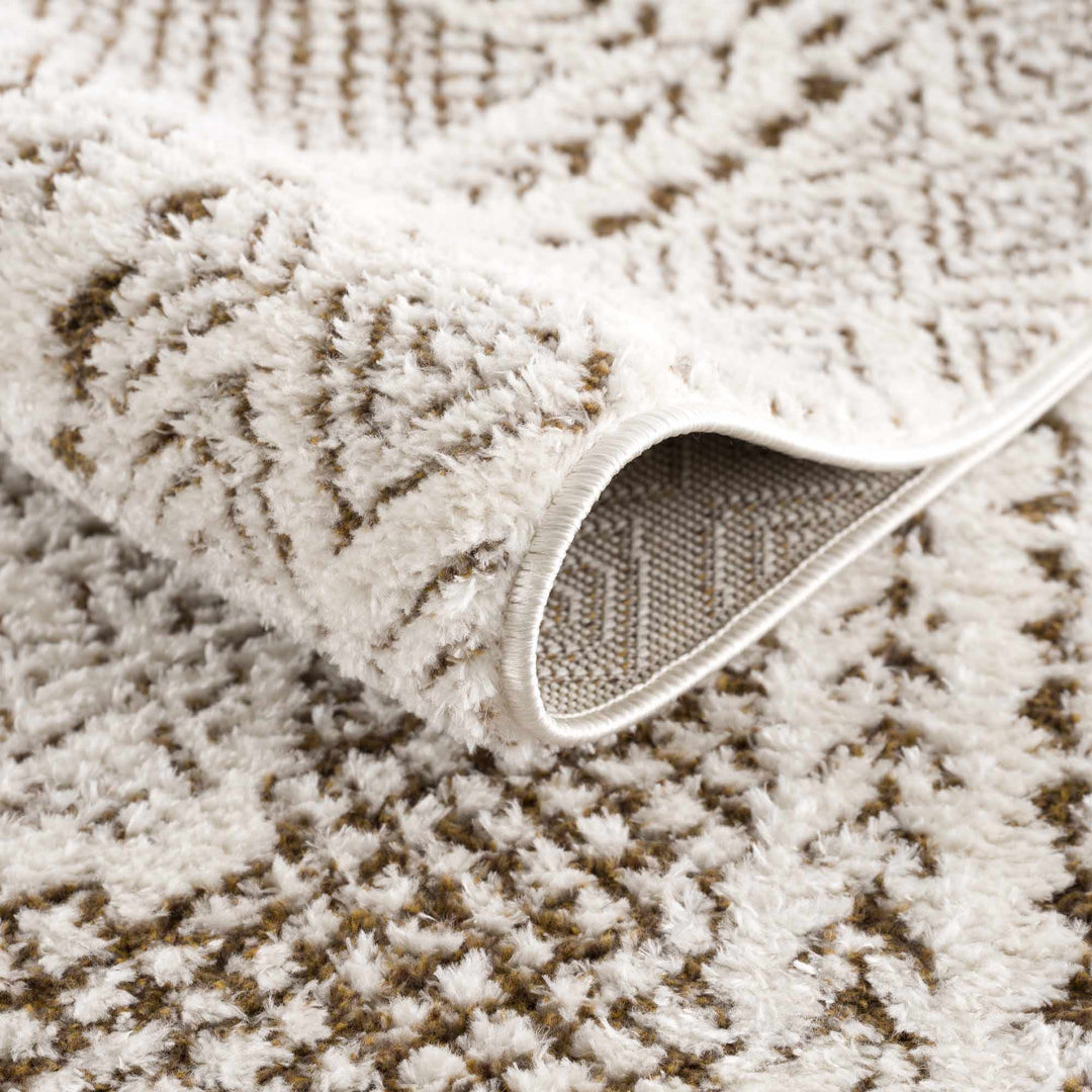 Julio Modern Geometrical Ivory And Brown Area Rug - The Rug Decor