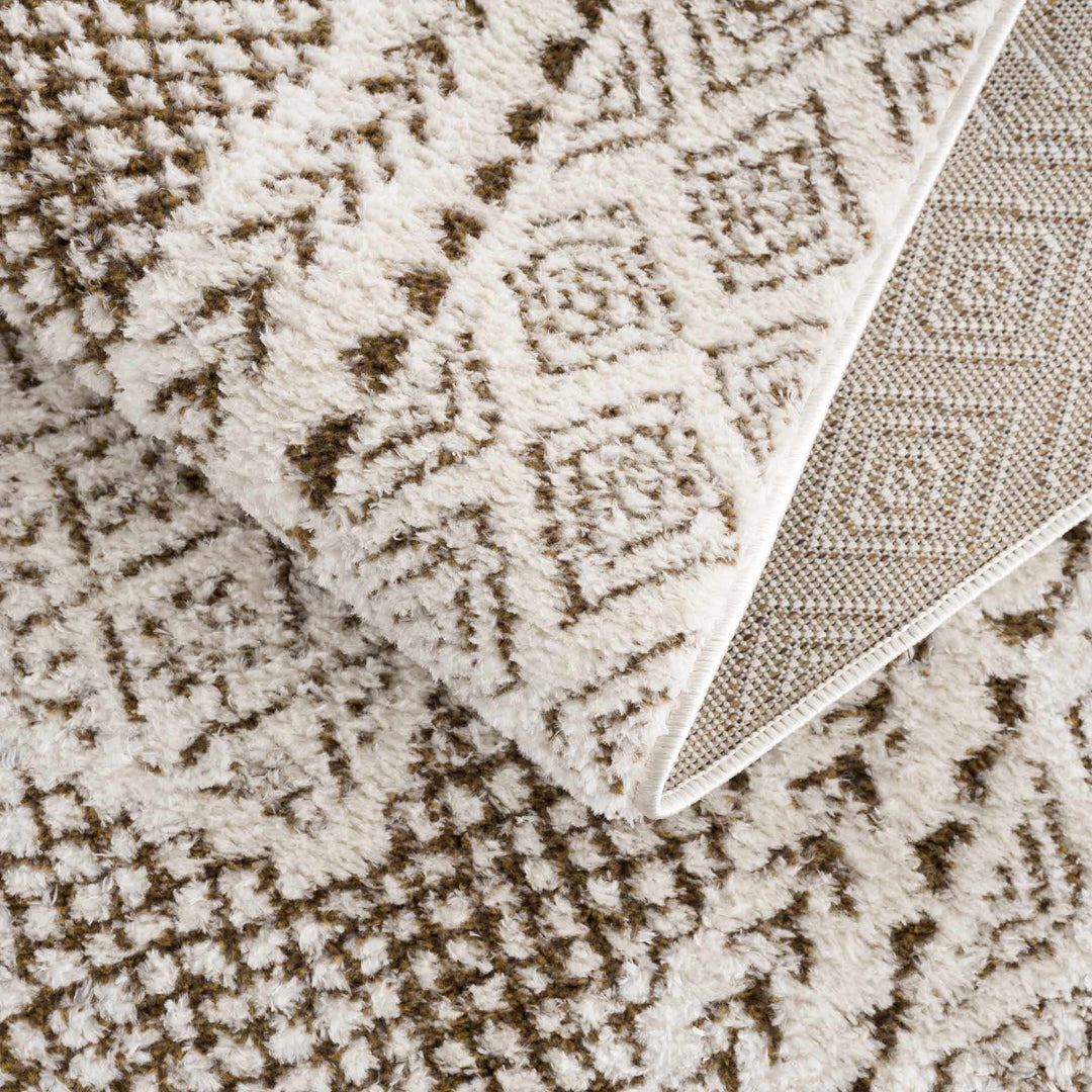 Julio Modern Geometrical Ivory And Brown Area Rug - The Rug Decor