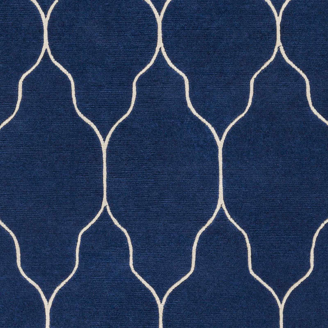 Juliustown Modern Geometrical Blue Hand Knotted Area Rug - The Rug Decor