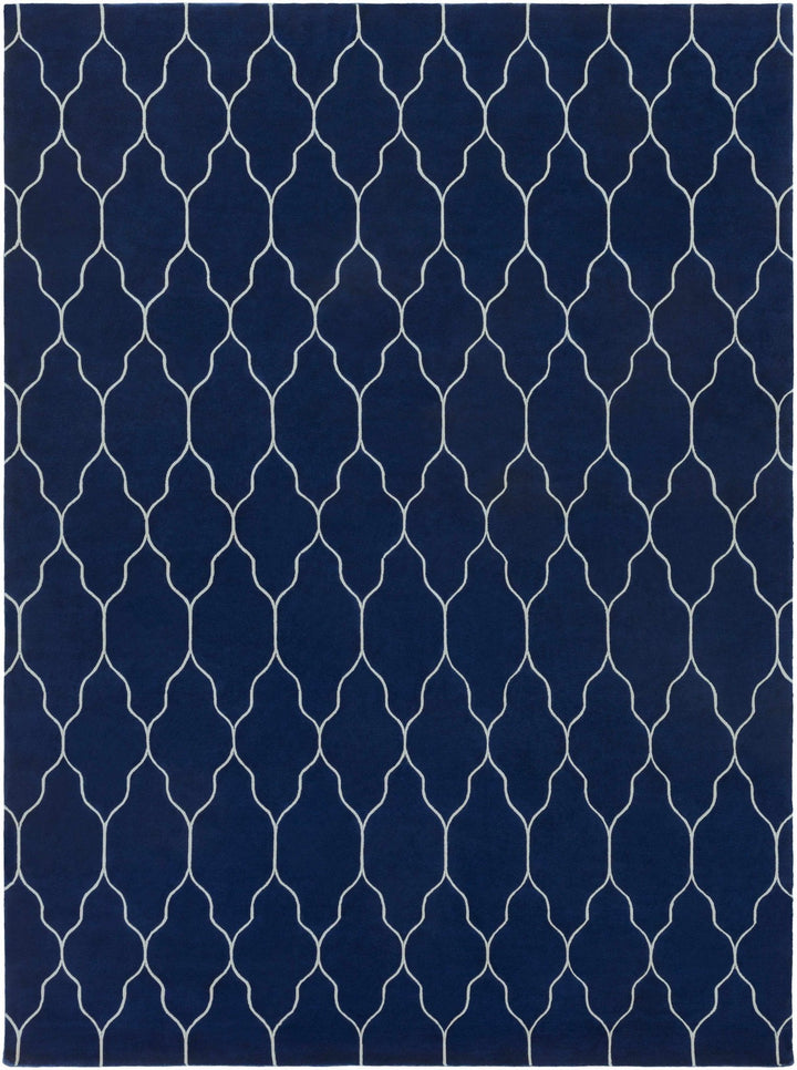 Juliustown Modern Geometrical Blue Hand Knotted Area Rug - The Rug Decor