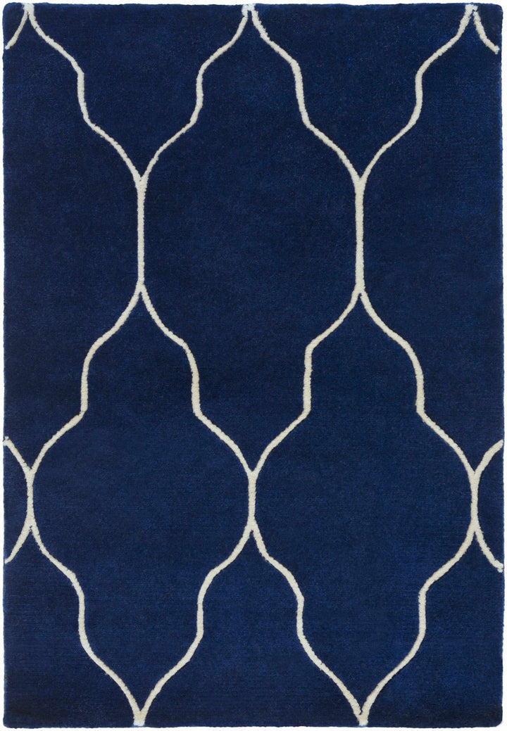 Juliustown Modern Geometrical Blue Hand Knotted Area Rug - The Rug Decor
