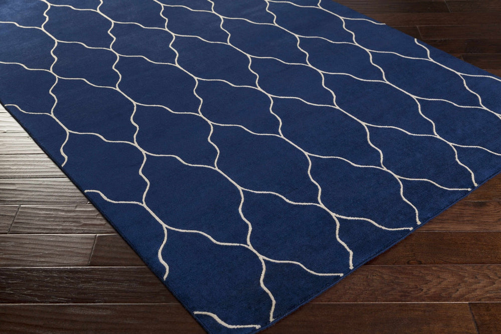 Juliustown Modern Geometrical Blue Hand Knotted Area Rug - The Rug Decor