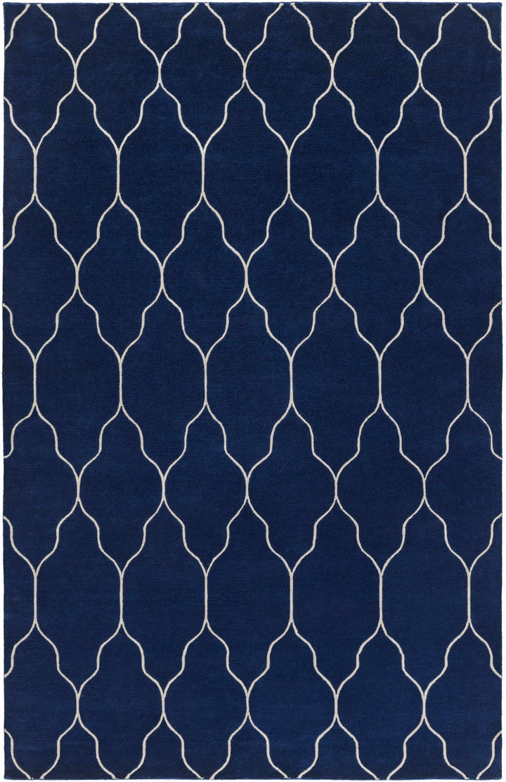 Juliustown Modern Geometrical Blue Hand Knotted Area Rug - The Rug Decor