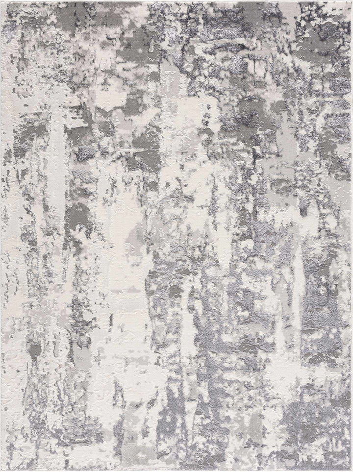 Junko Gray And Ivory Abstract Design Area Rug - The Rug Decor