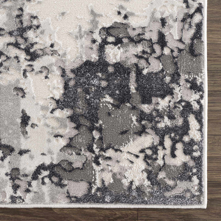 Junko Gray And Ivory Abstract Design Area Rug - The Rug Decor