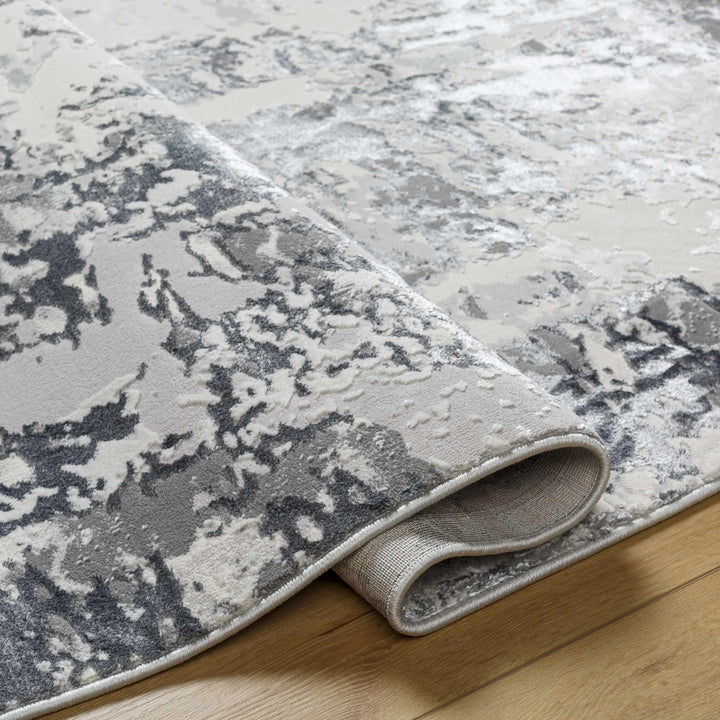 Junko Gray And Ivory Abstract Design Area Rug - The Rug Decor