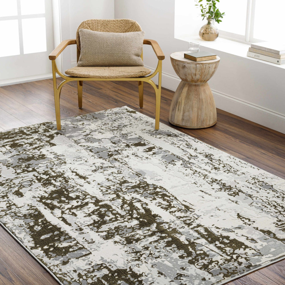 Junko Modern Abstract Design Gray & Green Area Rug - The Rug Decor