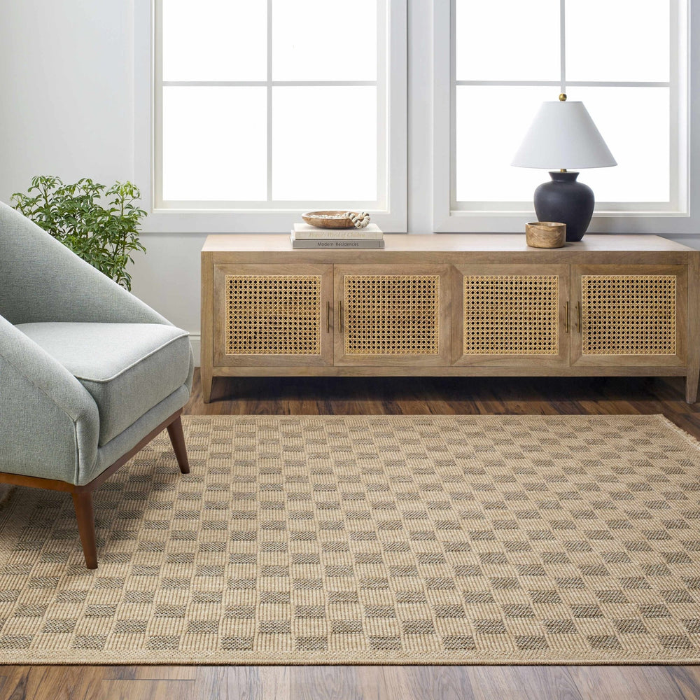 Jurek Beige & Brown Contemporary Design Outdoor Rug - The Rug Decor