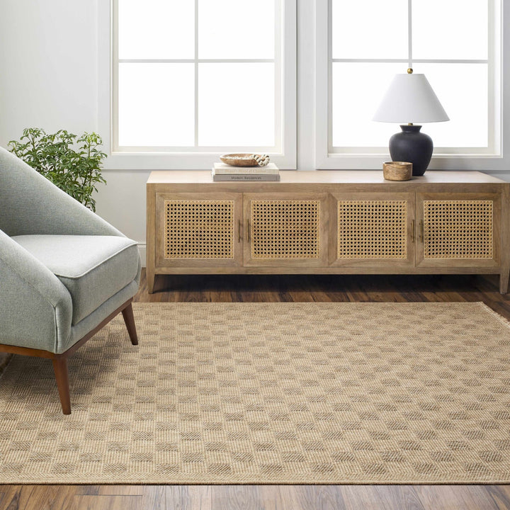 Jurek Beige Contemporary Style Outdoor Area Rug - The Rug Decor