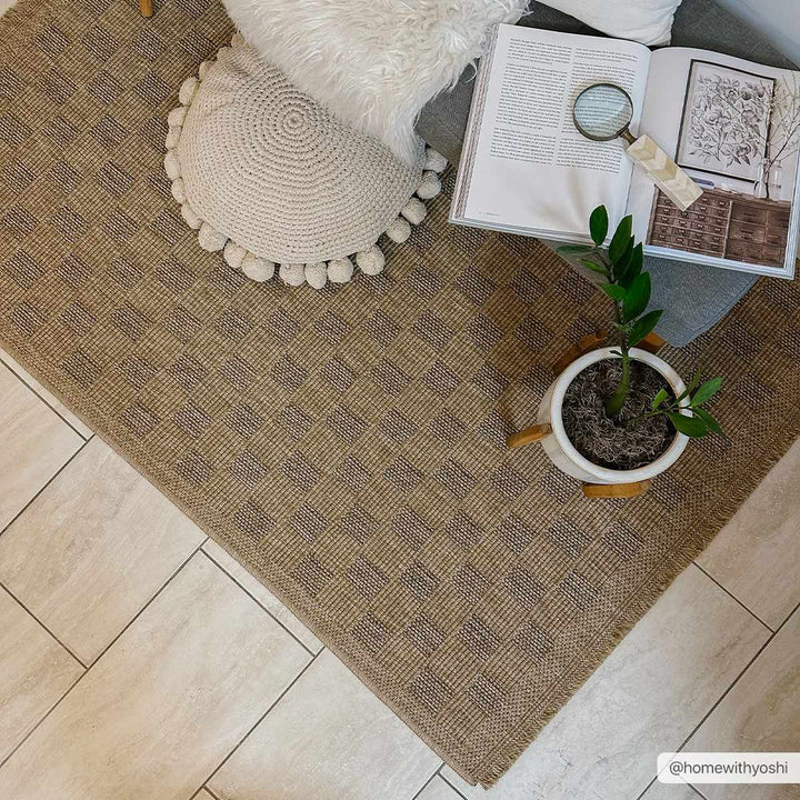 Jurek Beige Contemporary Style Outdoor Area Rug - The Rug Decor
