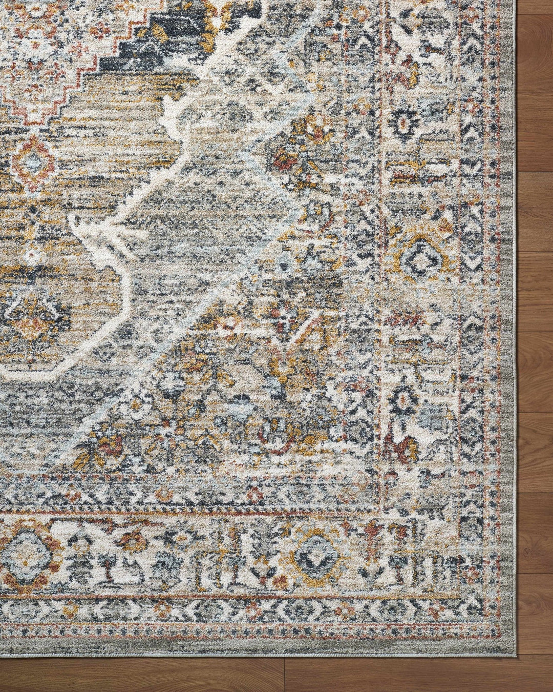 Jyler Traditional Style Beige And Charcoal Area Rug - The Rug Decor