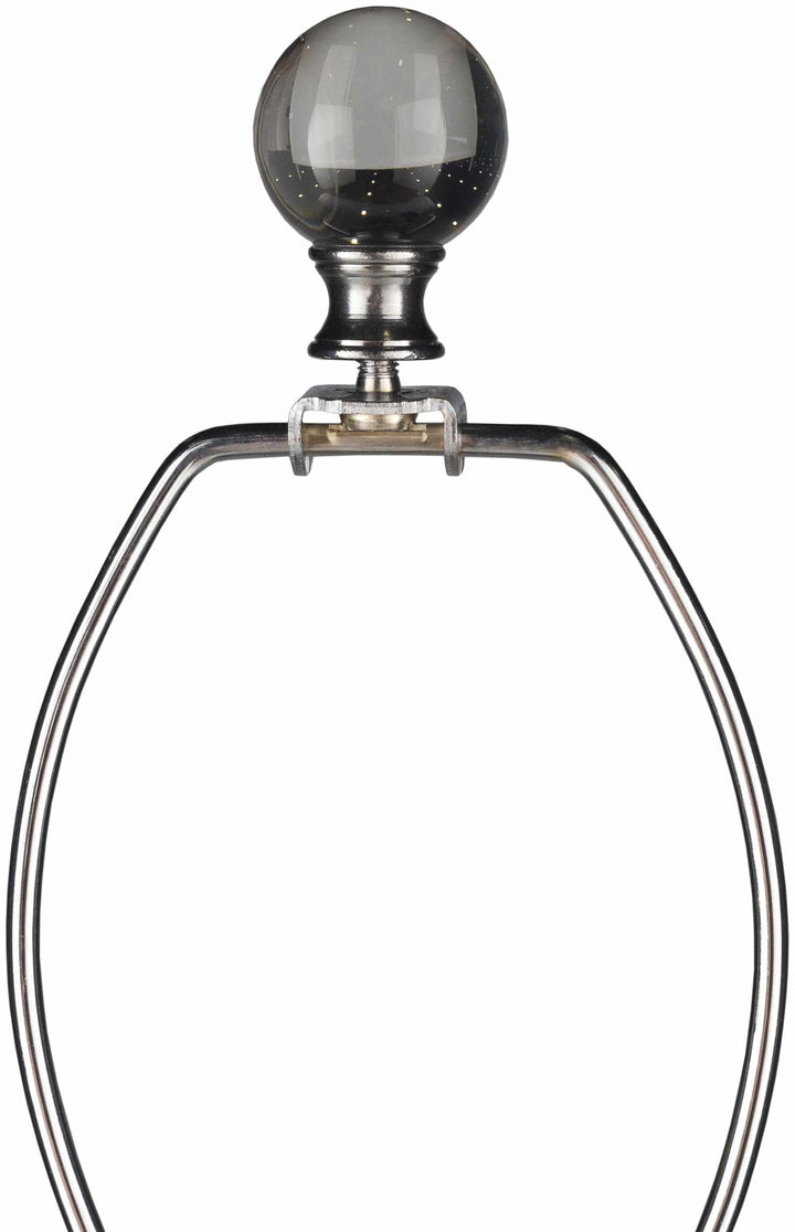 Kalilangan Gray Ceramic Table Lamp – Traditional Accent Lighting with Faux Silk Shade