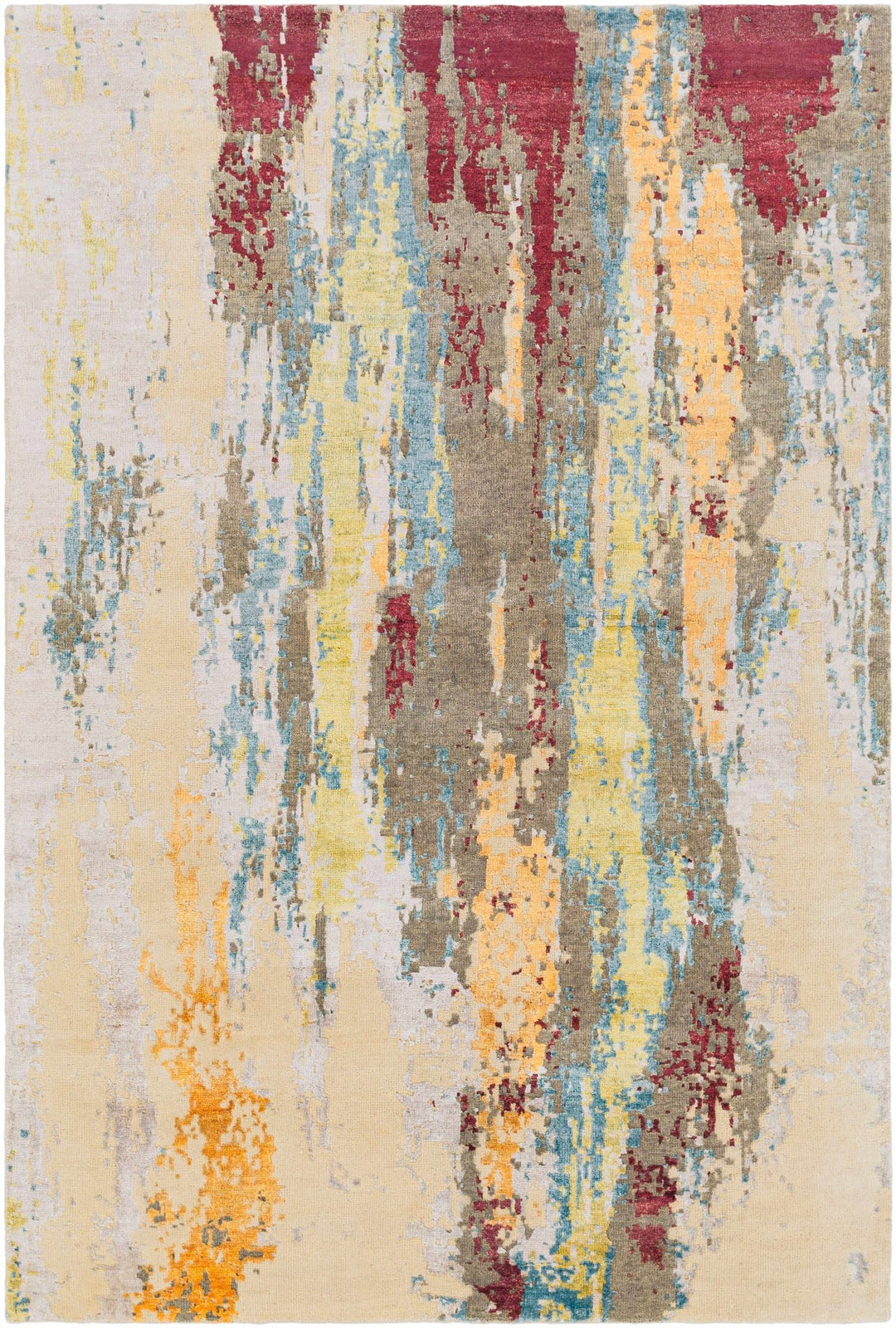 Kabugao Multicolor Modern Abstract Design Hand Knotted Area Rug - The Rug Decor