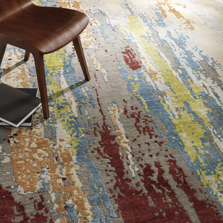 Kabugao Multicolor Modern Abstract Design Hand Knotted Area Rug - The Rug Decor