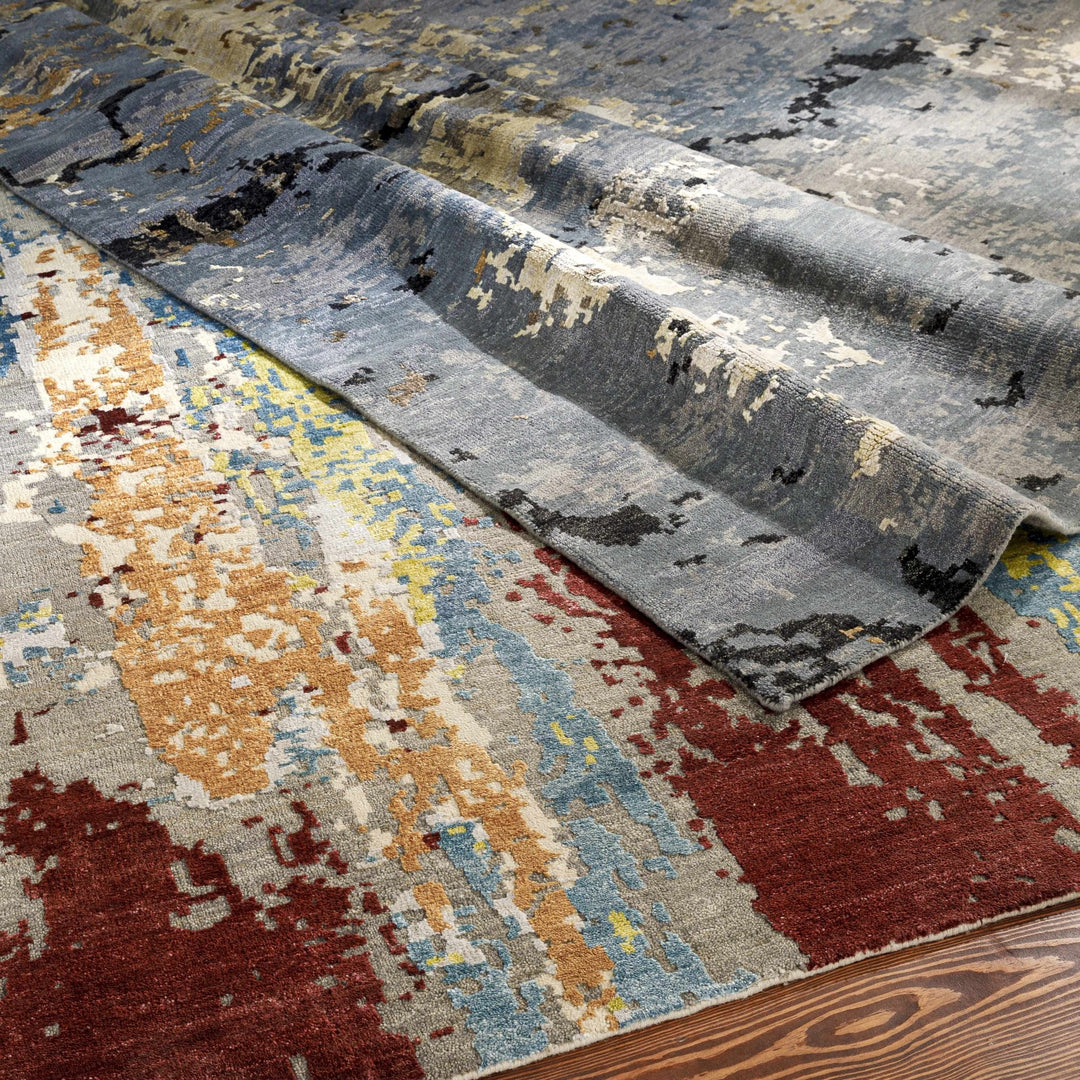 Kabugao Multicolor Modern Abstract Design Hand Knotted Area Rug - The Rug Decor