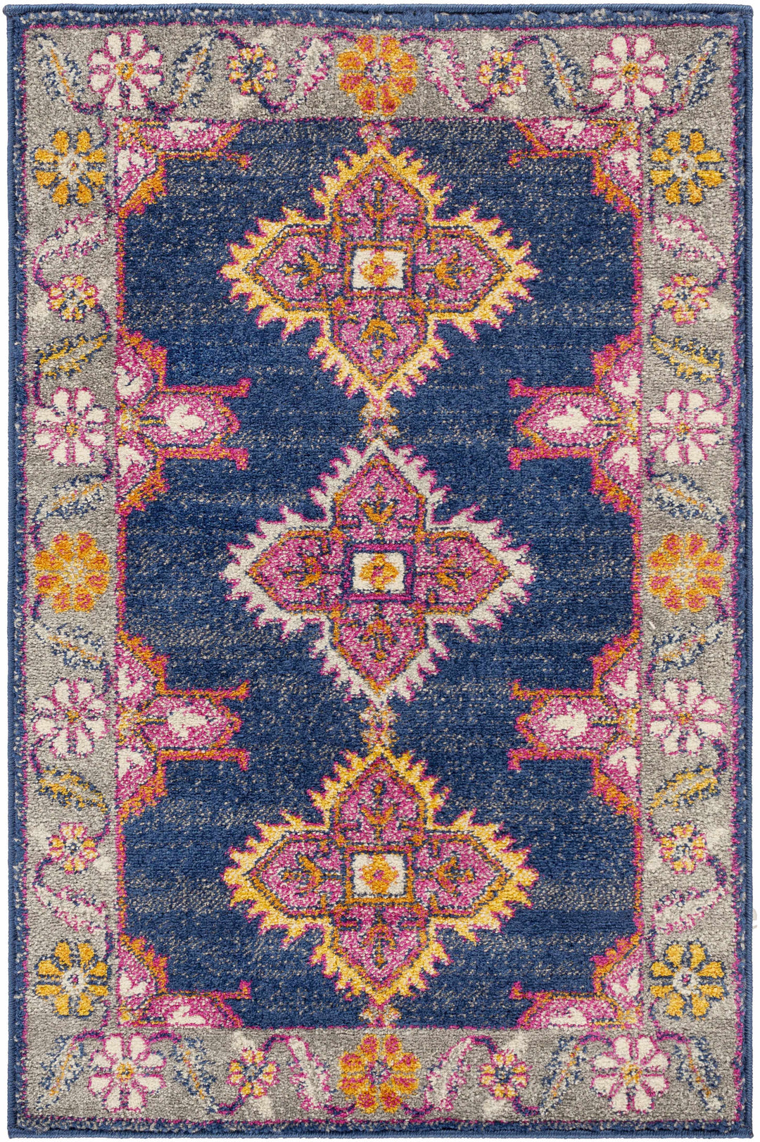 Kaitlyn Blue And Gray Traditional Style Area Rug