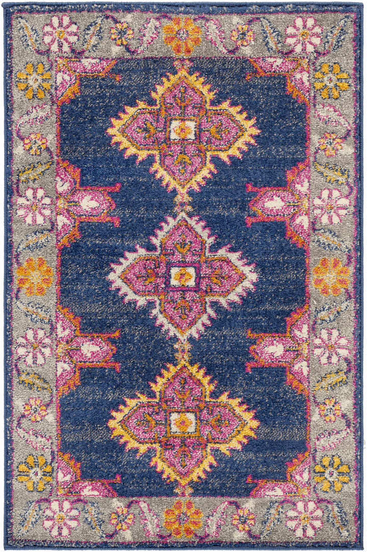 Kaitlyn Blue And Gray Traditional Style Area Rug