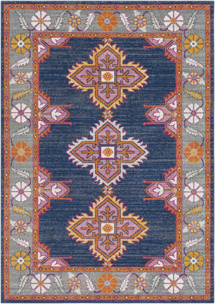 Kaitlyn Blue And Gray Traditional Style Area Rug