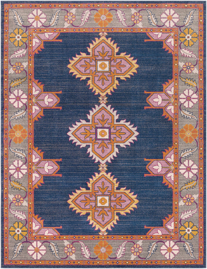 Kaitlyn Blue And Gray Traditional Style Area Rug